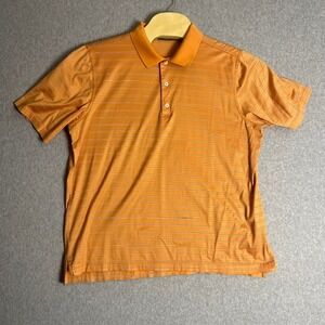Bobby Jones Men's Orange Striped Short Sleeve Casual Golf Polo Shirt Size XL‎